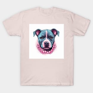 Staffy With Pearls T-Shirt